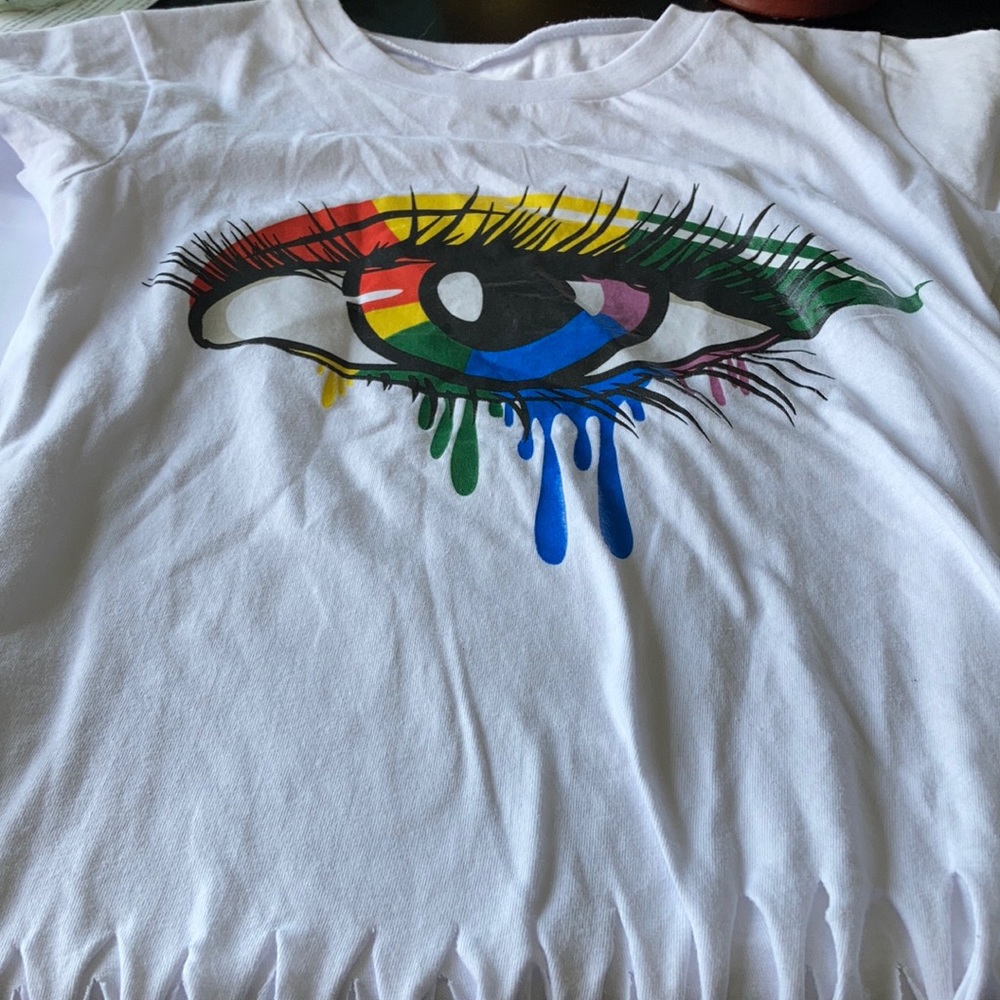 On fire white pride shirt